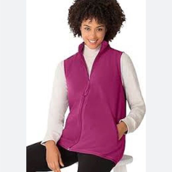 Woman Within Maroon Micro Fleece Vest Size 4X - Picture 1 of 7